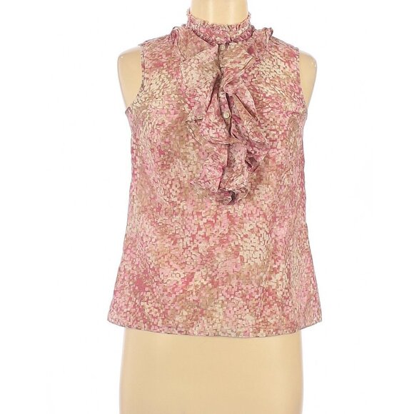 Banana Republic Pink Tan White Ruffle Tank Top XS - Picture 5 of 5